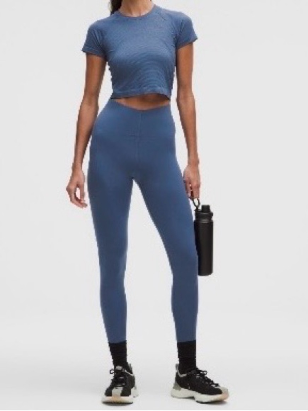 Lululemon Glow Up Super High Rise Tight 28 Blue Twill Size 6 NWT
